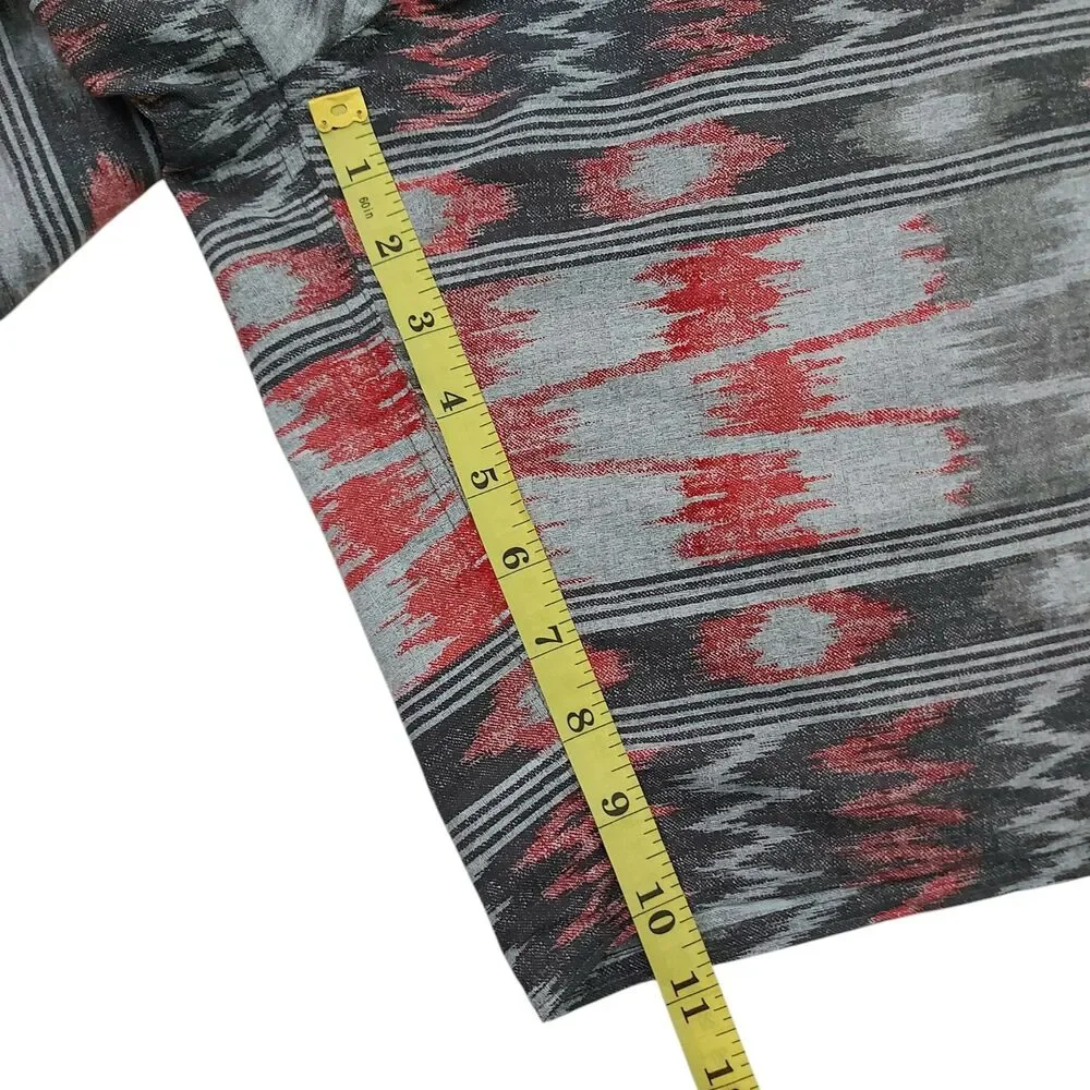 Patagonia Wavefarer Board Shorts Mens 38 Gray Red Ikat Aztec Print Swim Trunks